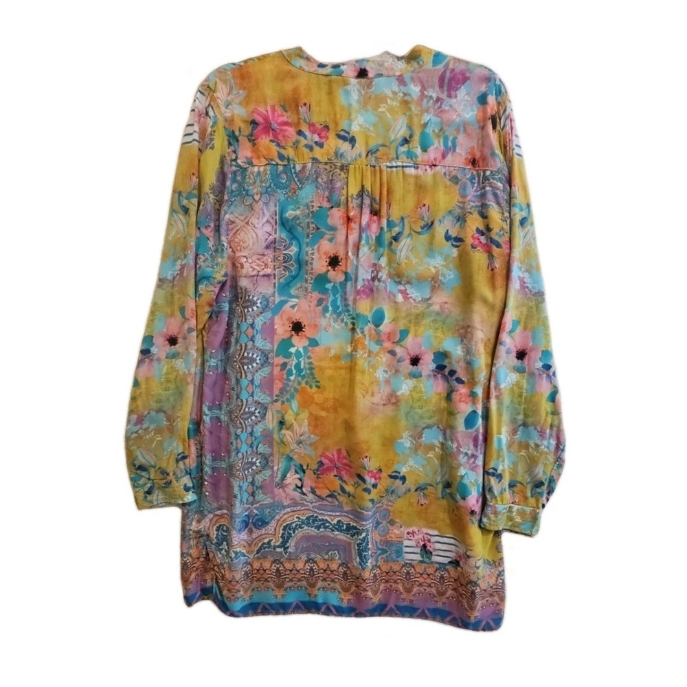Soft Surroundings Colorful Boho Modal Tunic Lagen Abstract Floral Print #682 - Picture 4 of 12
